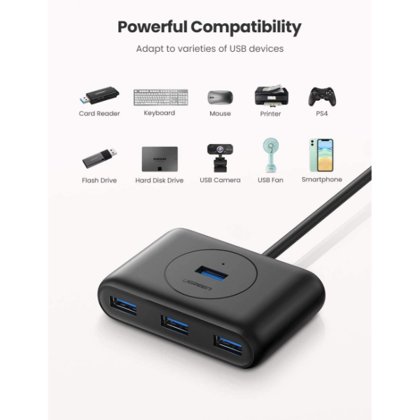 HUB USB 3.0 4 PUERTOS CON CABLE