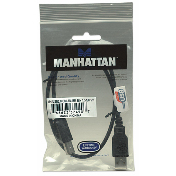 CABLE PARA IMPRESORA USB A-B MANHATTAN